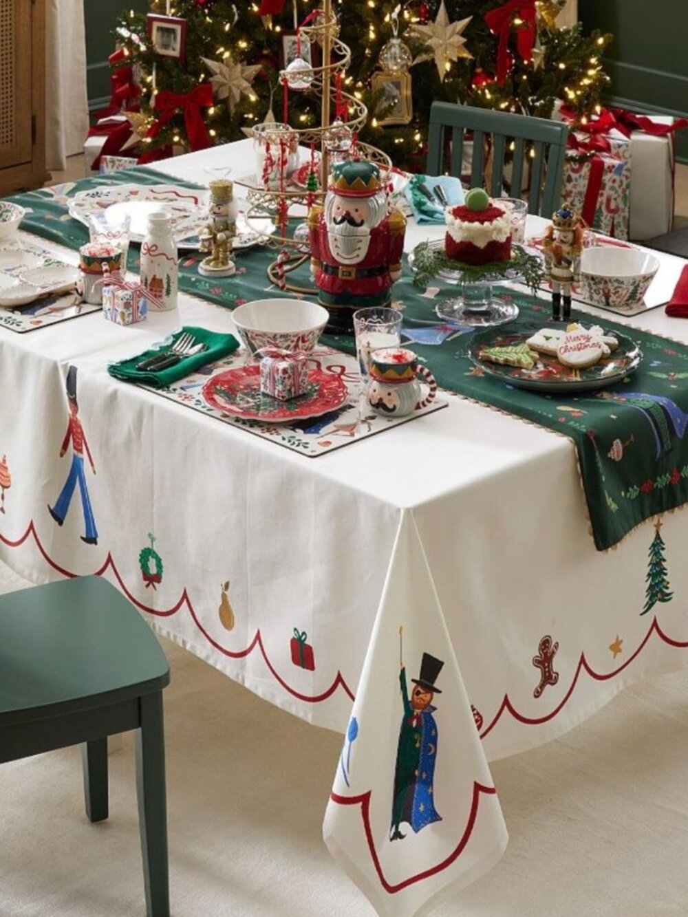 Rifle Paper Co. Christmas Nutcracker Wipeable Tablecloth - New!